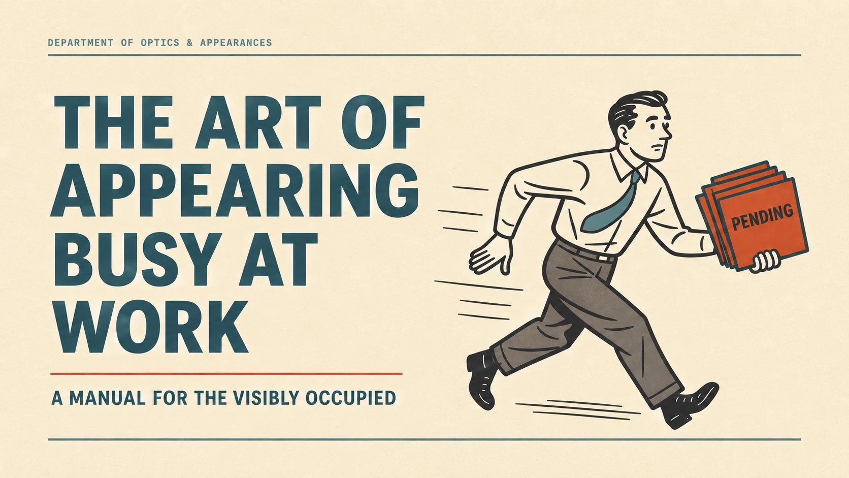 Inspect The Art of Appearing Busy at Work illustrated paperback and interior artwork
